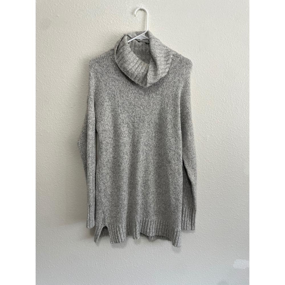 Eddie‎ Bauer Cowl Neck Sweater Womens Small Gray Excellent Tunic Knit Lounge